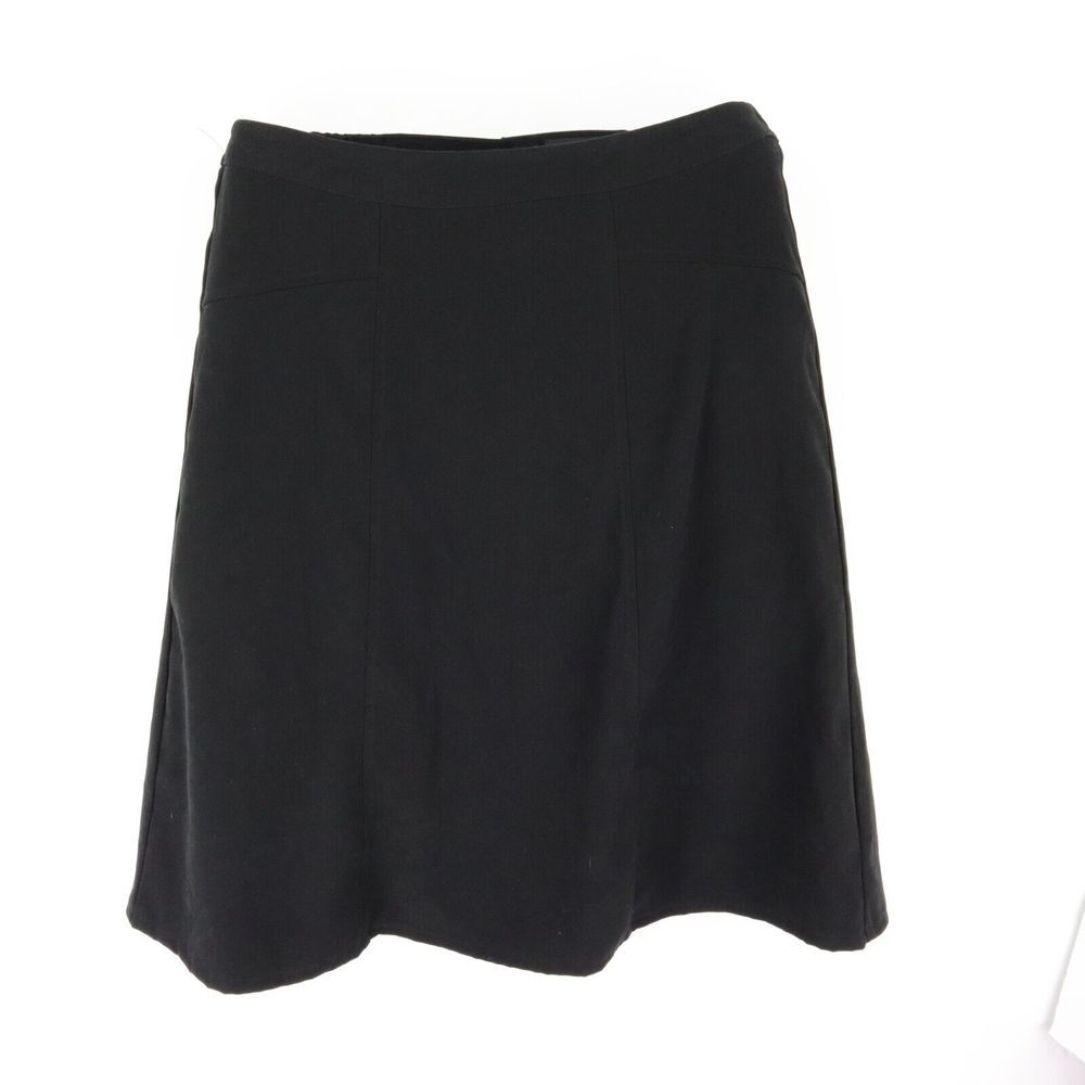 Elementz A-Line Skirt Stretch Waist Womens M Black Polyester Blend Zip Closure